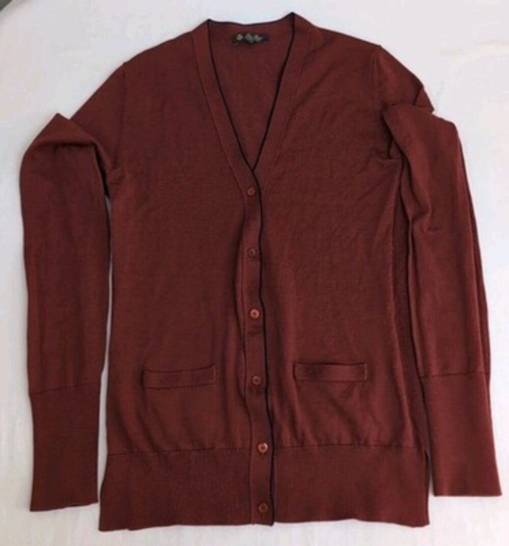 Loro Piana Womens Button Up Reddish Brown Cardigan Sweater Size 36